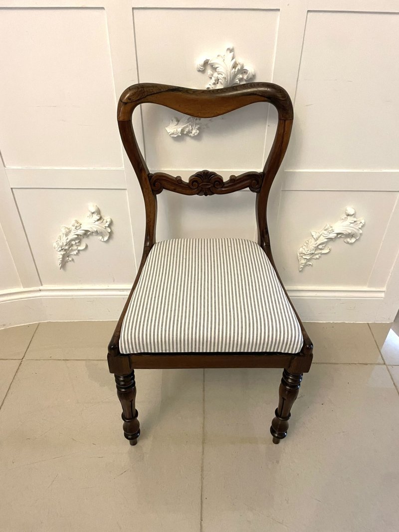 Set of Six Antique Victorian Quality Rosewood Dining Chairs - Image 7